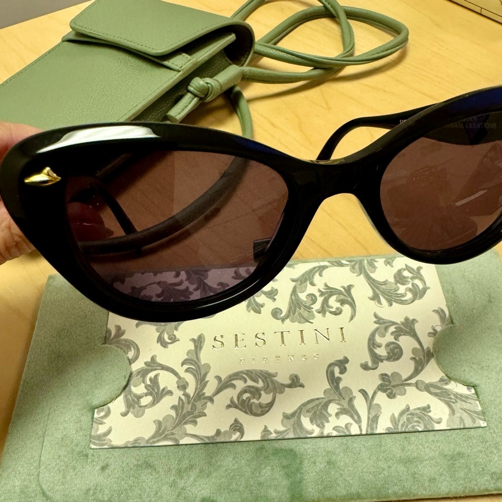 New Sestini Black 1950’s Sunglasses
